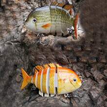 1個游泳魚餌多節點鱸魚植餌硬式水面釣魚餌,人工誘餌海釣餌 - 綠色 - 查看 10