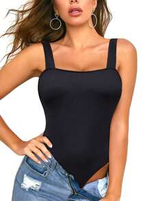 Women's Slimming Bodysuit For Outwear - Black - View 1