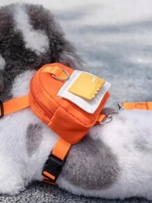 寵物狗背包適合中小型犬,包括吉娃娃、柴犬、泰迪。多功能狗背帶皮帶吊帶手提包,適合零食和郊遊。 - 橘色 - 查看 1