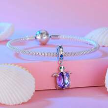 bamoer 1 cái 925 sterling bạc Mộng mơ Loạt Chói sáng Cua Hạt Hải mã Vật rủ xuống Đối với phụ nữ Vòng tay Và Dây chuyền DIY - Bạc - Xem 6