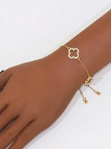 Conjunto de pulsera y tobillera con forma de trébol calado y decorado con rhinestones (se venden por separado) - Regalo para San Valentín, mamá, madre, Día de la Madre