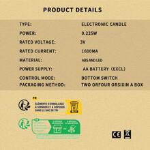 2 种类型遥控/常规逼真的垂泪电子 LED 蜡烛灯、复古烛台、餐厅装饰、婚礼氛围灯、房间装饰圣诞装饰圣诞灯卧室装饰家居装饰派对装饰节日圣诞礼物感恩节圣诞树装饰饰品 - 米色 - 查看 12