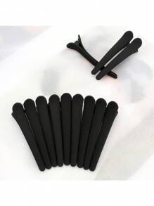 12pcs/Set Women's Large Black Hair Claw Clips For Everyday Use ,Hair Styling Tools Hair Accessories,Summer,Holiday,Travel,Festival,Party - Black - View 3