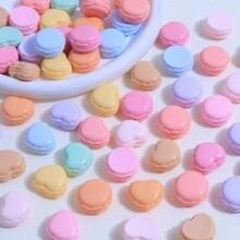 10pcs Resin Cute Macaroon Cheeseburger Cartoon Diy Toy Cream Glue Phone Case Hair Accessories Random Delivery