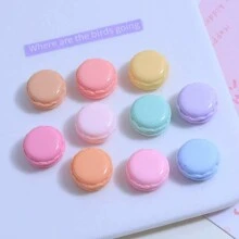 10pcs Resin Cute Macaroon Cheeseburger Cartoon Diy Toy Cream Glue Phone Case Hair Accessories Random Delivery
