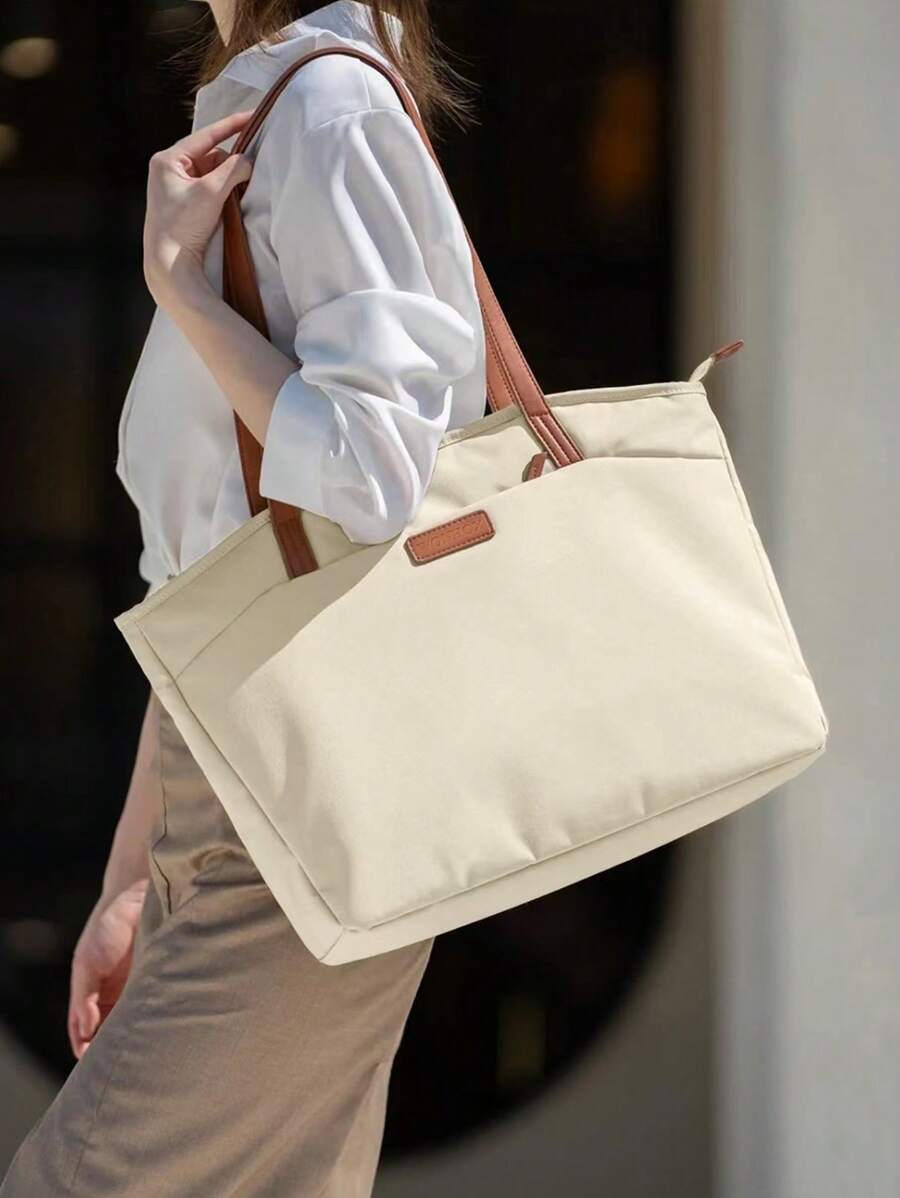 Floless Bolso Tote Para Mujer, Bolso De Trabajo Para Oficina De Negocios Para Mujer, Bolso De Hombro Con Compartimento Para Computadora De 14 Pulgadas, Bolso De Mano De Asa Superior Y Capacidad Grande Con Cremallera Para Mujer, Bolso De Asa Para Hombro Con Pu Correa Para Compras, Viaje Y Trabajo