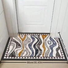 1pc Fluffy Circle Rug, Front Door Mat, Floor Mat, Living Room, Bedroom, Balcony Rug, Modern Area Rug - gray+white - View 2