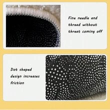 1pc Fluffy Circle Rug, Front Door Mat, Floor Mat, Living Room, Bedroom, Balcony Rug, Modern Area Rug - gray+white - View 3