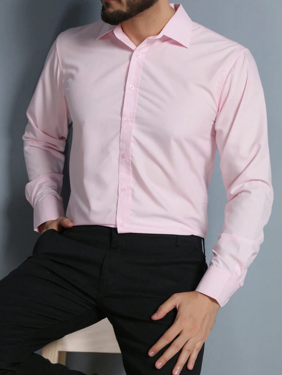 Men Shirts - 淺粉色 - 查看 1