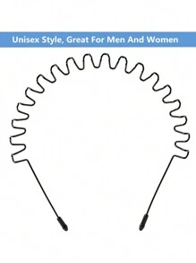 Street Metal Hair Band For Men Headband Women Hair Bands Men Unisex Black Wavy Spring Outdoor Sports Headbands For Men's Hair Band Hoop Clips Women Accessories Simple Elastic Non Slip Head Band Headwear,Hairband,Hair Hoop