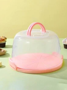 Reusable 8-inch Tall Cake Box With Handle For Birthday Party, Baking And Plastic Packaging Box - Pink - View 3