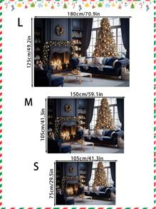 1塊聖誕藍色背景佈置布,用於營造氛圍,派對和新年場景,同時附有攝影道具的背景旗幟 - 彩色 - 查看 3