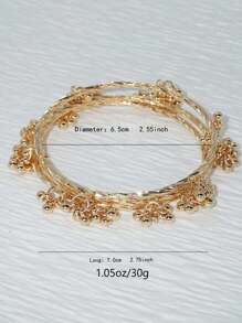 歐美風格時尚鐵合金手鍊套裝,附有3個ccb珠子,適用於女性