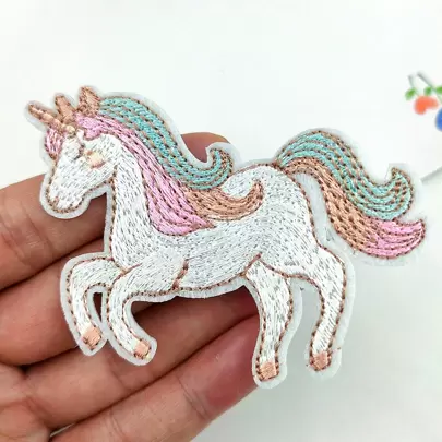 3pcs Colorful Unicorn Embroidered Iron-On Patches For Women, Suitable For Clothes, Pants, Jackets, Home Textile DIY Decorations Summer, School