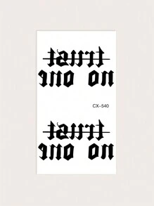 1pc Waterproof & Sweatproof Temporary Tattoo Sticker Made Of Pvc Material Featuring Fashionable English Phrase 'do Not Easily Trust Anyone' For Warning, Suitable For Daily Wear
