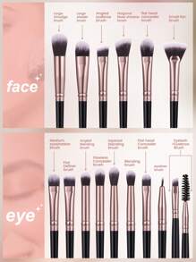 15pcs Makeup Brush Set, High Quality Synthetic Hair Eye Shadow Blending Brush Set, Face & Eye Makeup Tools, Makeup Brush Set, Makeup Brush Set, Makeup Brush Set, Complete Makeup Brushes, Makeup Brush Set, Full Makeup Tools Set, Makeup Brush Set, Makeup Brush Set, Makeup Gift Set - Multicolor - View 2