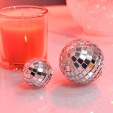 1pc Mirror Ball Disco Ball Decorative Ornament For, Bar, Ktv Birthday, Cake, Party, Photography, Baking, Gift - Silver - View 8