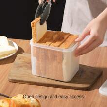 1pc Sealed Baking Storage Box For Bread, Toast, Frozen-Foods And Fridge Preservation - White - View 3