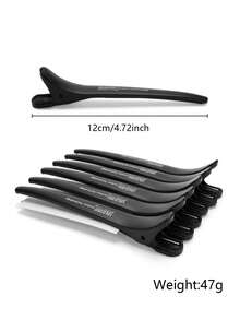 6pcs Carbon Fiber Seamless Hair Clips Set, Suitable For Professional Salon Hairstyling