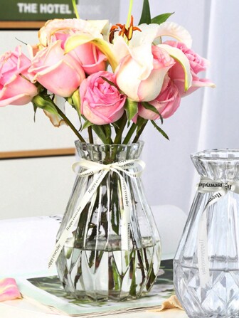 1 pieza Jarrón de vidrio para plantas hidropónicas, Pothos verde, jarrón para flores secas, decoración de sala de estar, arreglo floral, ornamento, decoración del hogar