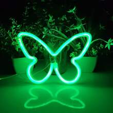 Luz De Neón Led En Forma De Mariposa En Verde - Verde - Ver 2