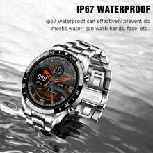 LIGE LIGE Luxury Brand Smart Watch Men Steel Band Fitness Watch Heart Rate Blood Oxygen Monitoring Watch