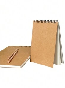 1本a5螺旋裝訂素描本,藝術學生的最愛 - 棕色 - 查看 1