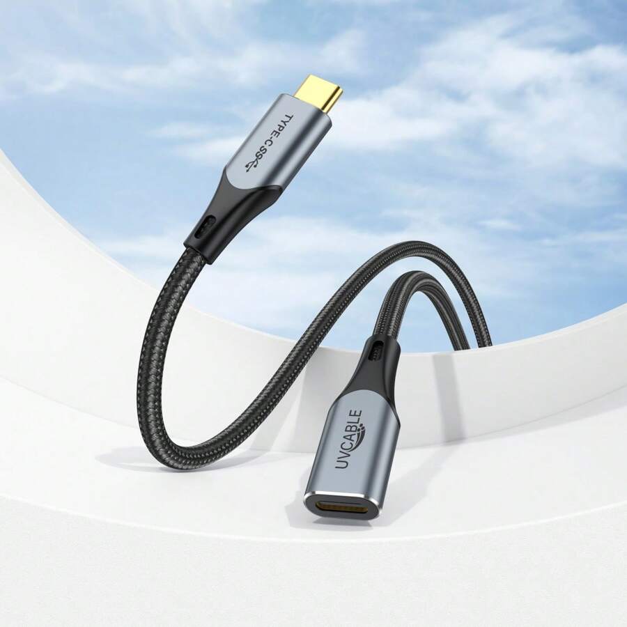 USB C Extension Cable, (1.6Ft/0.5M/10Gbps/100W), USB C 3.1 Extender