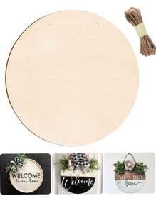 1pc/Set 30Cm Wood Circles For Crafts,Unfinished Wood Crafts, DIY Wood Rounds For Projects, Door Hanger, Wood Burning, Painting, Halloween Christmas Crafts, Holiday Home Decorations (1pc) (Some Parts May Be Random) - Beige - View 1