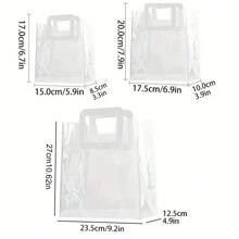 1pc Thickened Transparent Pvc Gift Bag Wedding Favor Candy Box Handbag - Multicolor - View 3
