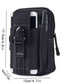 Release Buckle Decor Waist Bag Water-Proof Black, Belt Bag Fanny Pack Pouch College Bag For Books Sling Bag Fanny Pack Bum Bag Travel Multiple Pockets Winter Rider Bag Black Bag Large Capacity Multi-Functional Outdoor Vacation Chest Bag Side Bag For Men Travel Essentials Holiday Essentials Summer School Bag Pack Spring School Supplies Gift Side Bags For Men Mini Bag Mobile Phone Bag Belt Bag For Men Running Accessories Tools Festival, Thigh Bag, Camping, Running Belt, Camping, Hiking Bag - Black - View 3