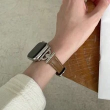 1 Pc Becorative Fancy Jewelry Stylish Elegant Slim Leather Loop Compatible With Apple Watch Band For Women Gold Silver Halloween Black Charms Sport Thin 38mm 40mm 41mm 42mm 44mm 45mm 46mm 49mm , Watchband Compatible With Apple Watch Strap Series Ultra 10/9/8/7/6/5/4/3/2/1 SE