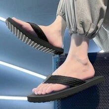 男款編織帶拖鞋,支撐拱門,時尚、防滑、耐磨,適用於海灘和水上鞋類