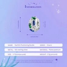 bamoer 1 cái 925 sterling bạc Mộng mơ Loạt Chói sáng Cua Hạt Hải mã Vật rủ xuống Đối với phụ nữ Vòng tay Và Dây chuyền DIY - Bạc - Xem 11