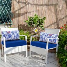 Outdoor Chair Cushions for Patio Furniture, 26.5 x 26.5 Inch Waterproof Patio Deep Seat & Back Cushion Set - Màu xanh hải quân - Xem 4