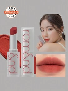 Rom&nd Romand GLASTING 哑光融化唇膏 02 ALL THAT JAZZ，轻盈贴合肌肤，柔雾哑光妆效，持久透气，蜜桃茶啫喱质地，玫瑰闪耀，薄荷氧气，便携式SOS润唇膏，打造裸妆效果，韩国化妆品 - 霧面 02 所有爵士樂 - 查看 2