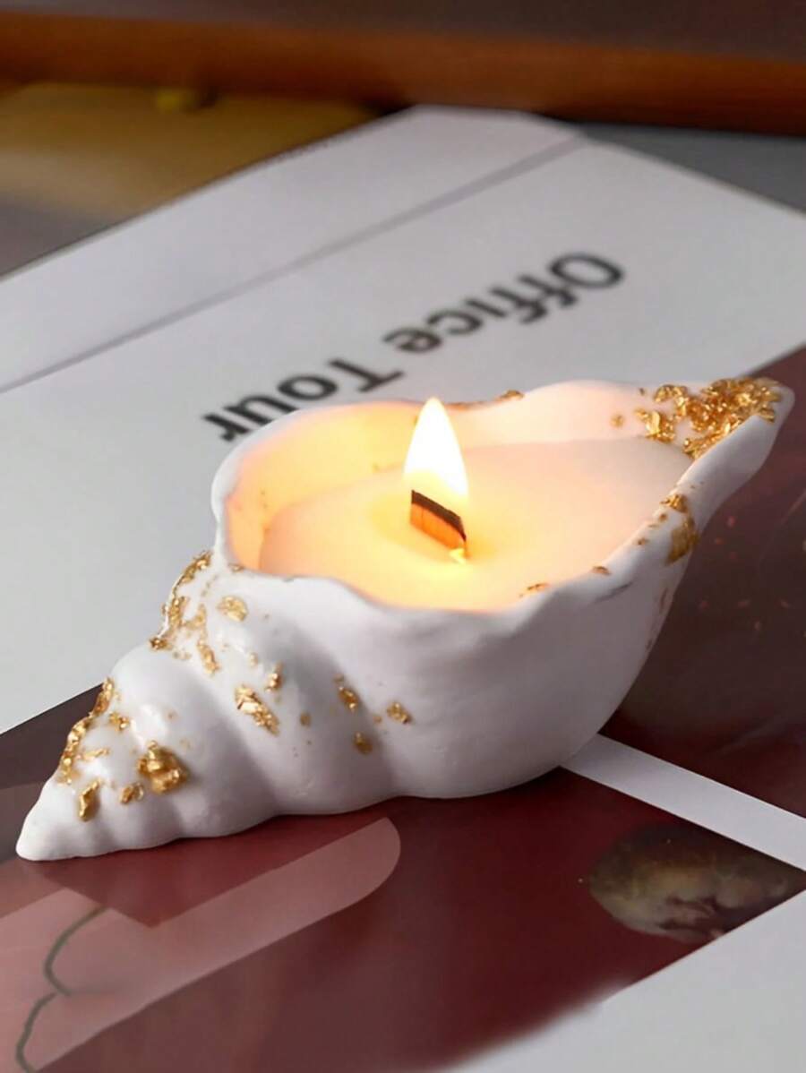 Diy手工製作貝殼形燭台矽膠&石膏&環氧樹脂模具,3d裝飾飾品 - 白色 - 查看 1