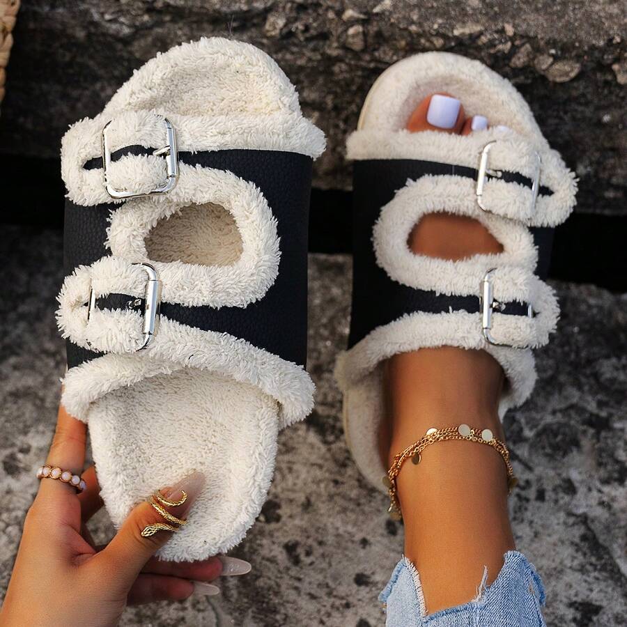 Comfortable Casual Plush Shoes - Beige - View 1