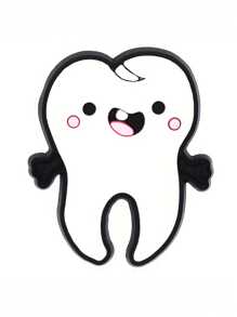 16/20pcs Cartoon Tooth Pattern Shoe Decorations Shoe Accessories Charms For Clogs Bubble Slides Sandals, Gift Idea For Birthday Christmas Halloween Party Favors