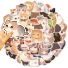 50入組/包可愛的黑貓貼紙,適用於吉他、滑板、水瓶、保險杠、頭盔、雪板、筆記型電腦、手機殼、冰箱門、行李箱、摩托車、汽車配件、玩具禮物