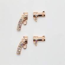 1對鍍金和寶石裝飾乳頭環，生日、聖誕節、週年紀念日、情人節、婚禮、專業場合、舞會、萬聖節派對等完美禮物（在美國銷售） - 金色 - 查看 4