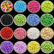 50入6mm亞克力圓珠糖果色彩diy手工編織散珠,直孔設計適用於製作袋子 - 6mm/50個 - 查看 4