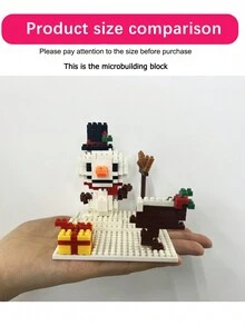 Christmas Series Building Block Toys - Creative DIY Desktop Decorations, Puzzle Cartoon Animation Toys, Perfect Birthday Gifts For Boys & Girls! - White - View 8