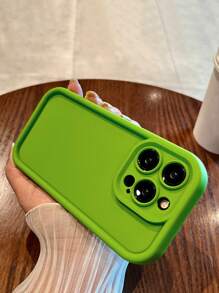1pc High-end Rhinestone Sandpaper Pattern Thickened Matte Mobile Phone Case Compatible With Iphone - Green - View 2