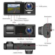 New 2 Inch HD Dual Lens 1080P Dash Cam, Car DVR With Built-In 150mAh Lithium Battery For In-Car & Outside Monitoring, Cycle Recording