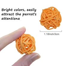 5/10/30pcs Colorful Vine Balls, 3cm Rattan Ball Parrot Foot Toy Chew Ball, Bird Cage Accessories For Conures, Parakeets
