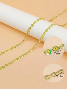 100cm  Anti-fading Flower And Ring Shaped Chain For Diy Jewelry Making - Yellow - View 1