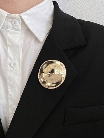 1 pc Gold Color Minimalist Brooches Women Retro Brooch Pin Chrristmas Daily Party Jewelry Gifts