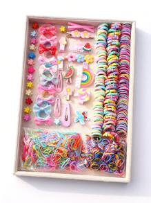 839 件/包女孩网状蝴蝶结最小损伤发夹、发饰套装