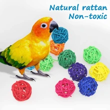 5/10/30pcs Colorful Vine Balls, 3cm Rattan Ball Parrot Foot Toy Chew Ball, Bird Cage Accessories For Conures, Parakeets